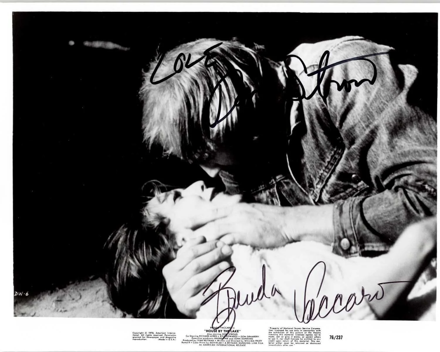 Don Stroud — Don Stroud & Brenda Vaccaro Signed Autographed "House By the Lake" 8x10 Photo