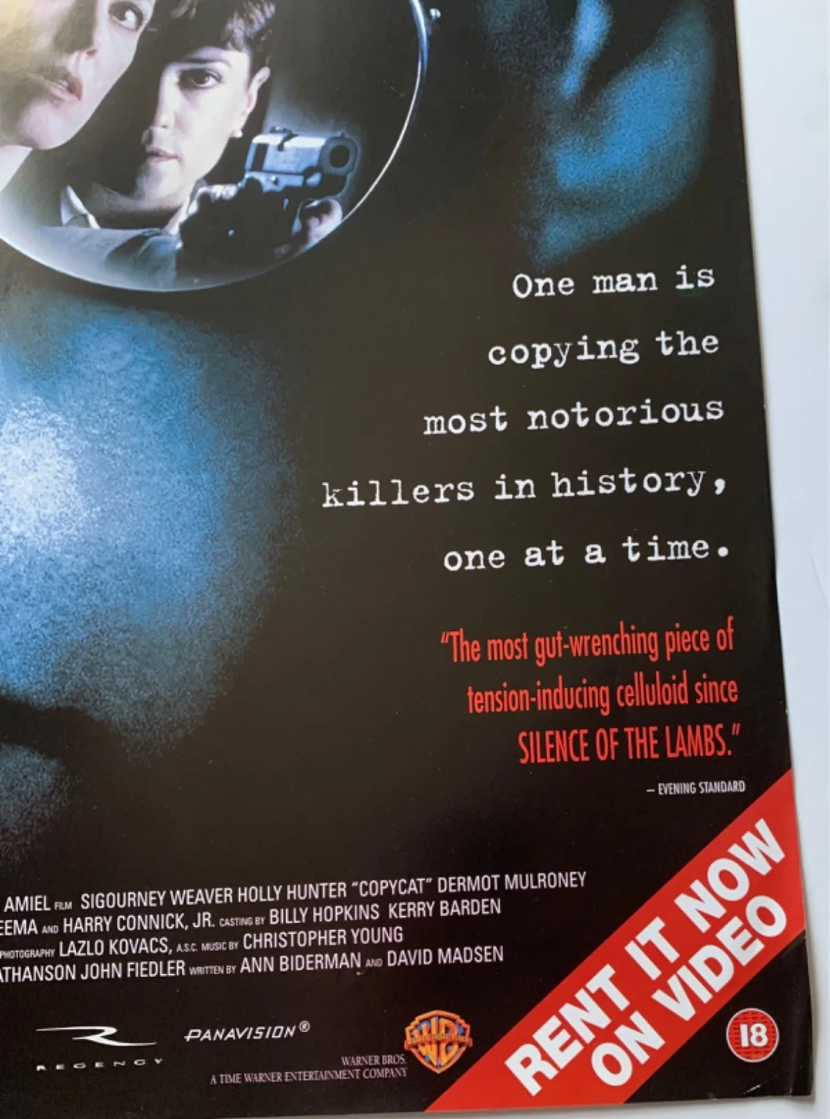 COPYCAT / VINTAGE VIDEO FILM POSTER 1990’S BRITISH SIGOURNEY WEAVER HOLLY HUNTER, изображение 4