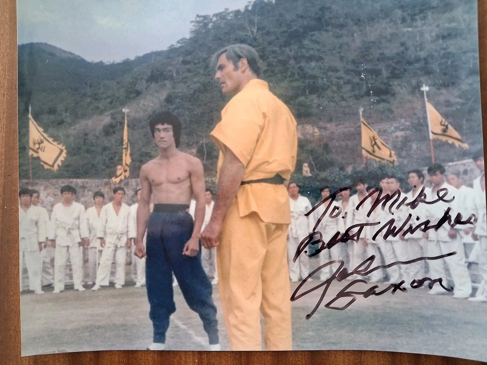 John Saxon — Autographed Photo Still of John Saxon Enter The Dragon 8x10