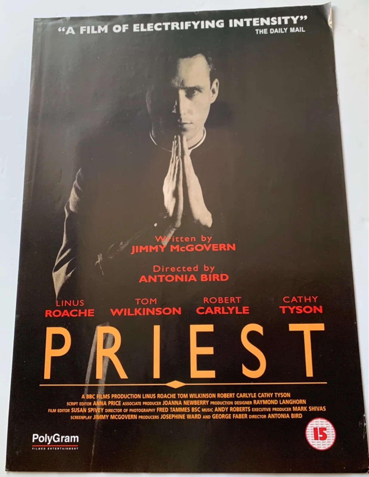 PRIEST / VINTAGE VIDEO FILM POSTER 1990’S BRITISH LINUS ROACHE CATHY TYSON, изображение 2
