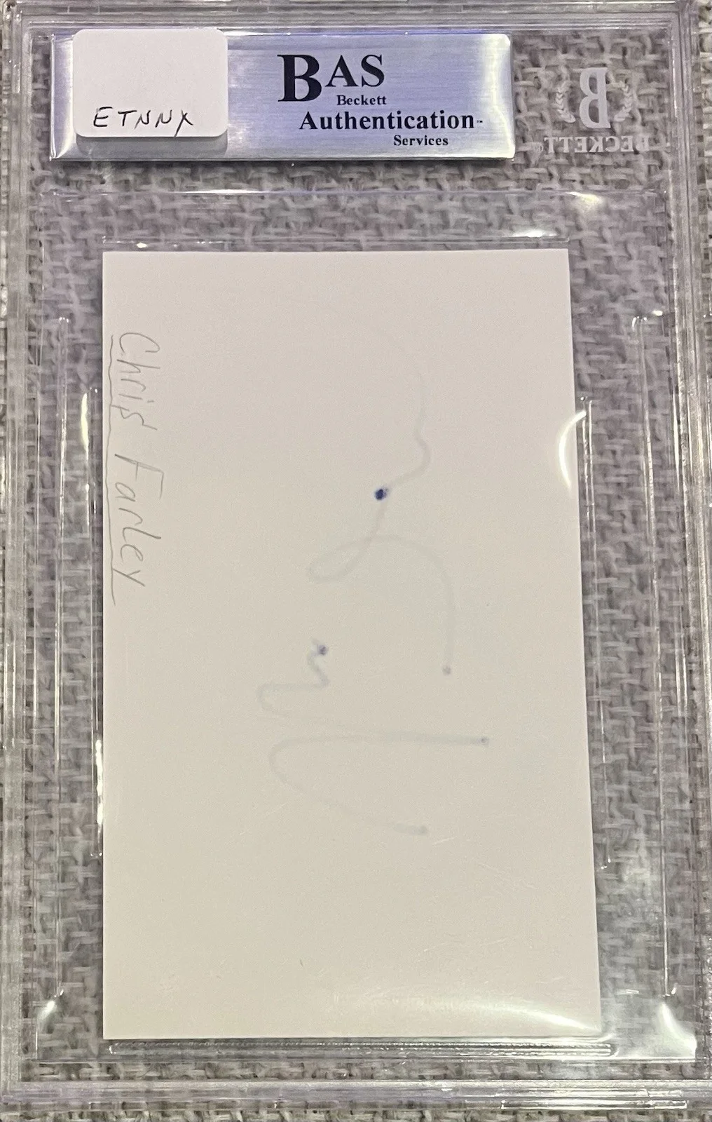 Chris Farley — Chris Farley Saturday Night Live Signed 3x5 Gem Autograph Beckett RIP 1997 RARE, image 3