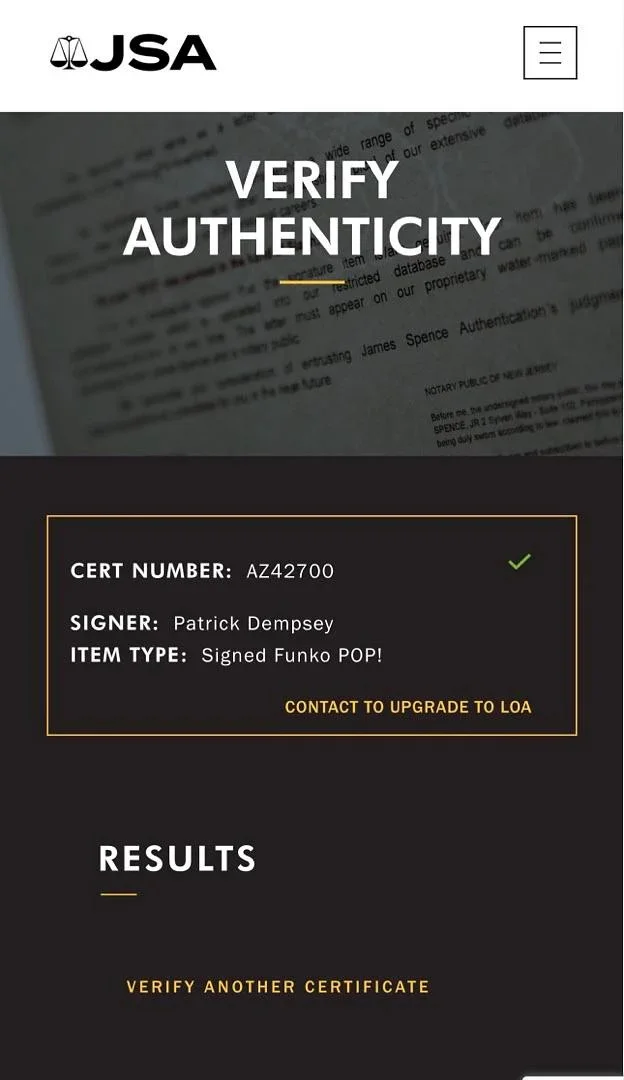 Patrick Dempsey signed Funko #1075 "Grey's Anatomy" - JSA COA, image 5