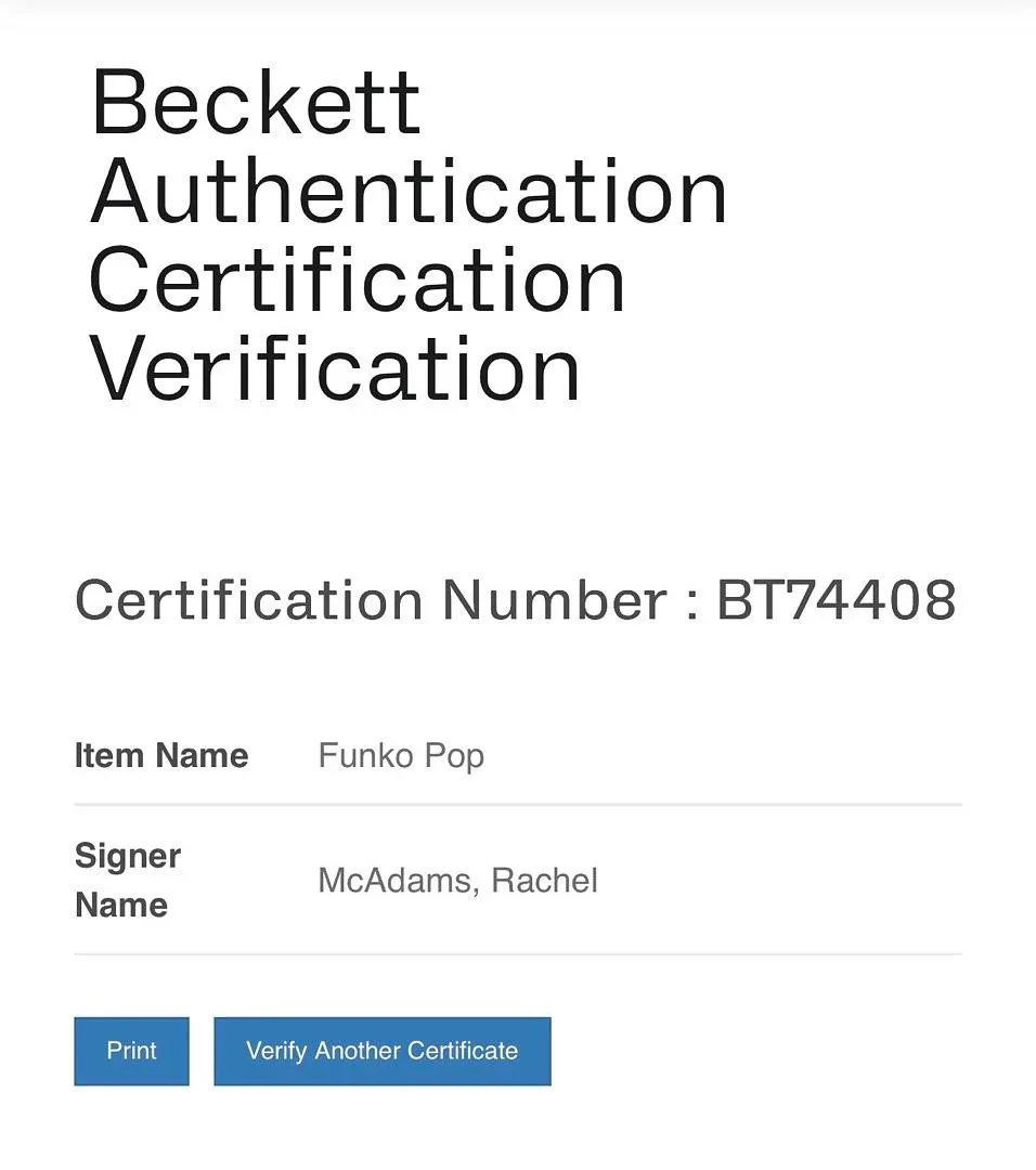 Rachel McAdams — Rachel McAdams signed Funko # 1764 "Mean Girls" - Beckett COA, изображение 5