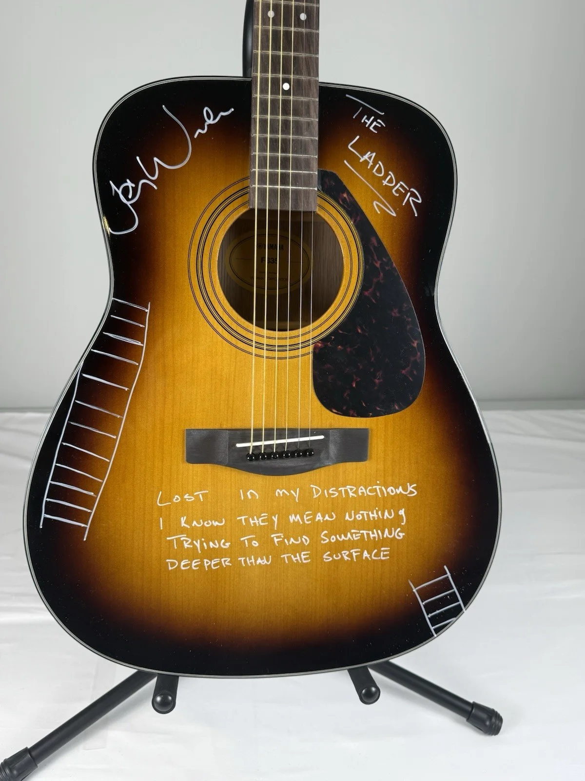 Jackson Wetherbee of The Elovaters “The Ladder” Autographed Custom Art Guitar, изображение 2