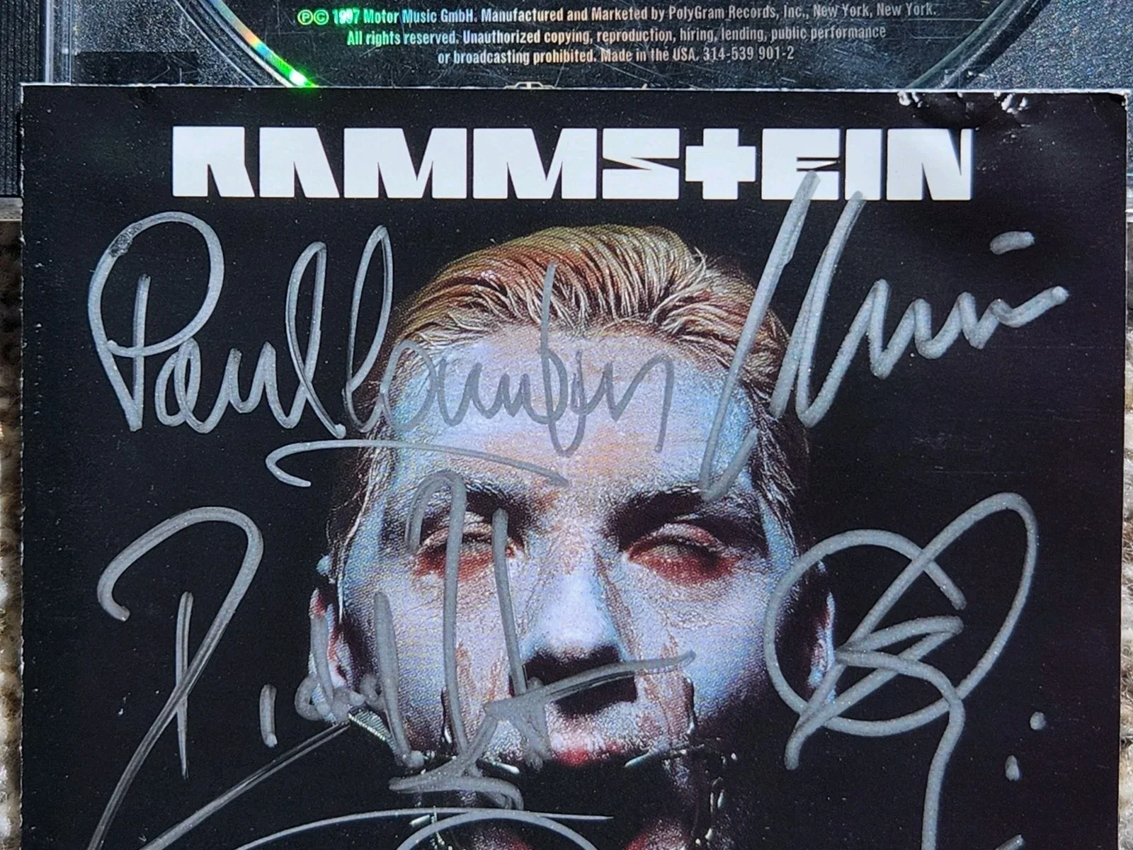 Signed Rammstein CD Senchust Autographed Full Band Rare Album German Metal Used, изображение 4