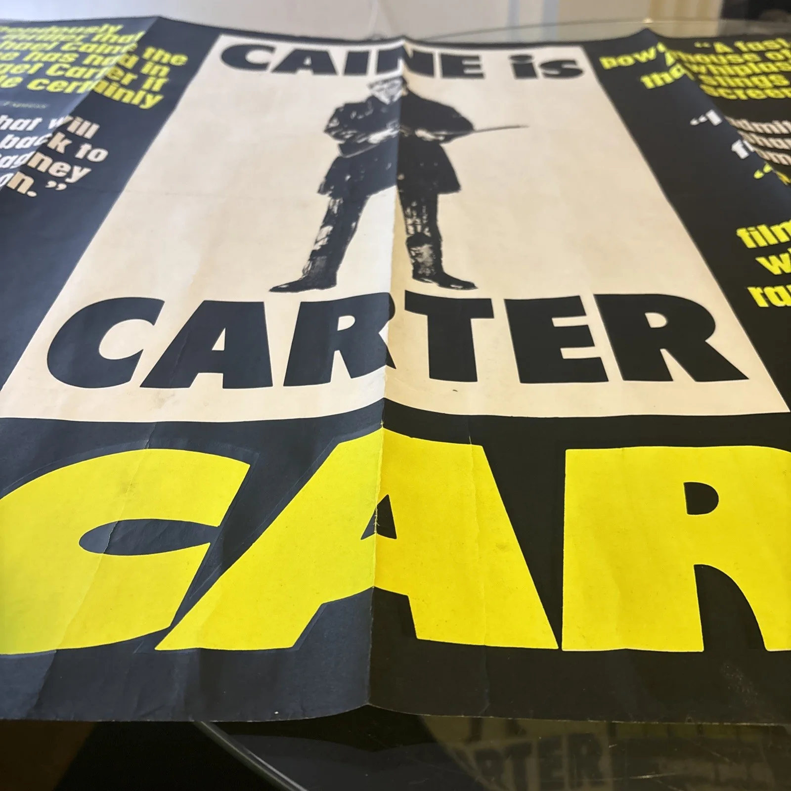 GET CARTER 1971 RARE ORIGINAL UK QUAD FILM MOVIE POSTER REVIEWS MICHAEL CAINE, изображение 4