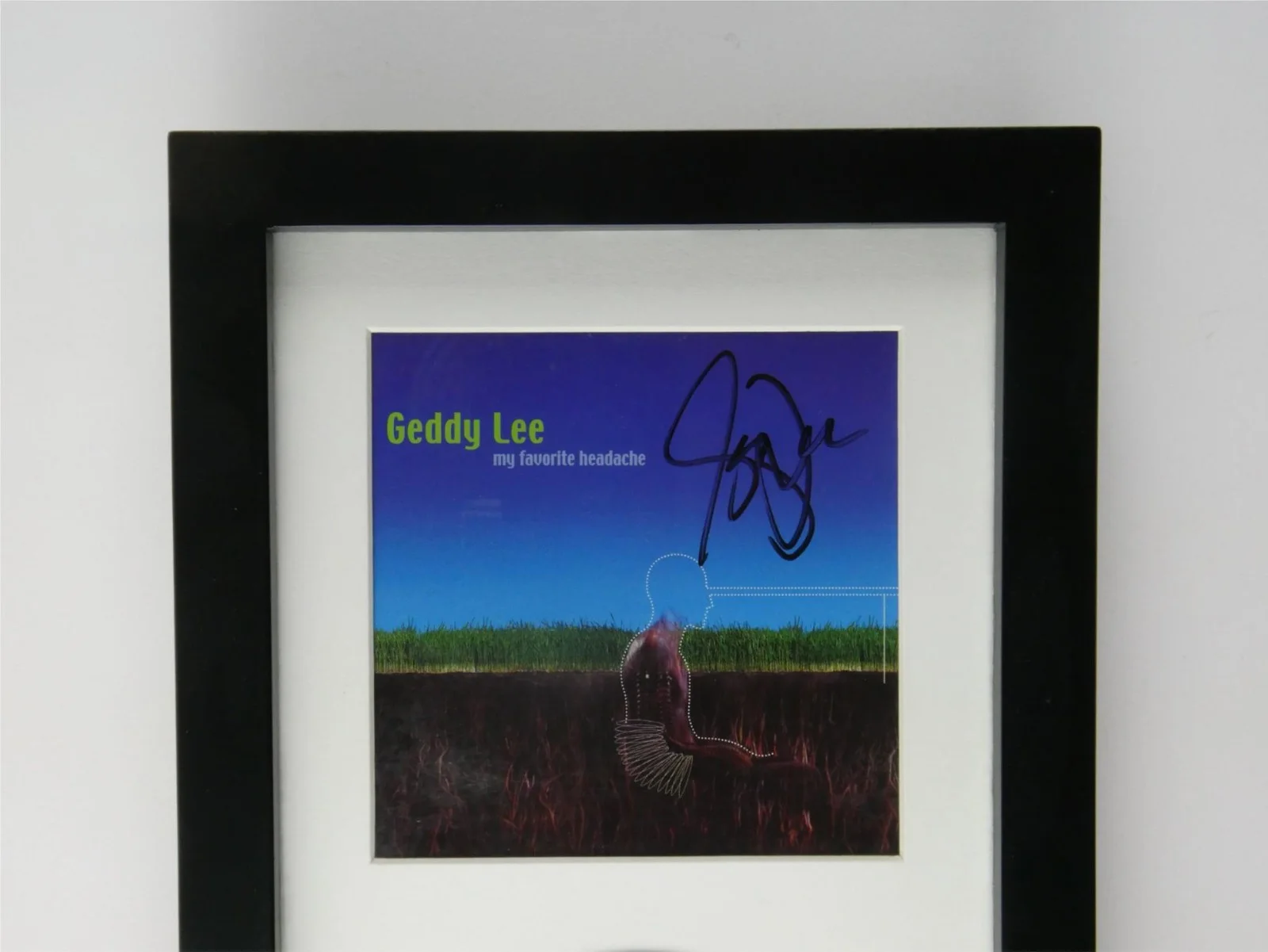 Geddy Lee Signed CD Framed Display Matted w/ Cover My Favorite Headache JSA COA, image 3