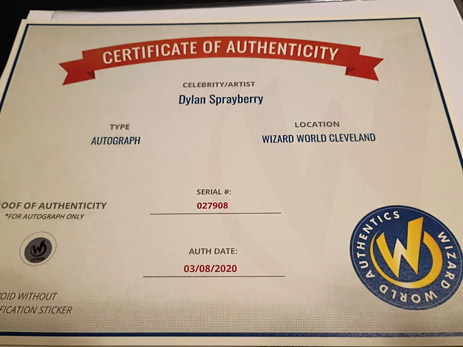 DYLAN SPRAYBERRY — DYLAN SPRAYBERRY-American Actor Signed 8x10 Portrait Photo (Wizard World), изображение 3