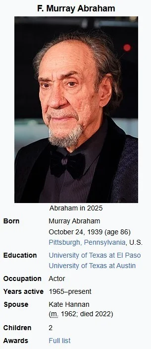 F. MURRAY ABRAHAM — F. MURRAY ABRAHAM-American Actor Signed 8x10 Photo (JSA Basic COA), image 5