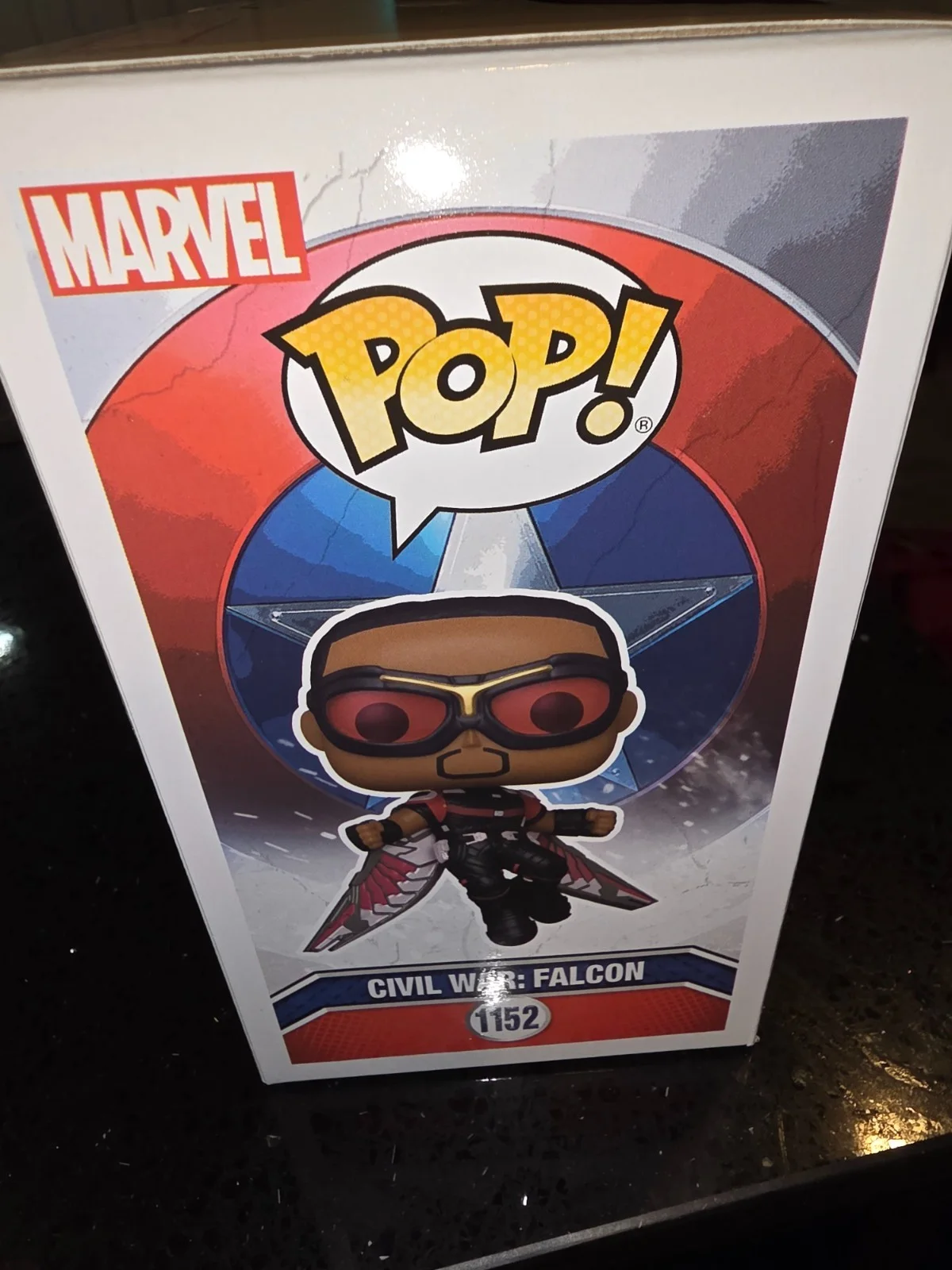 Anthony Mackie — Anthony Mackie signed Falcon Captain America Civil War Funko POP-BAS coa sticker, image 3