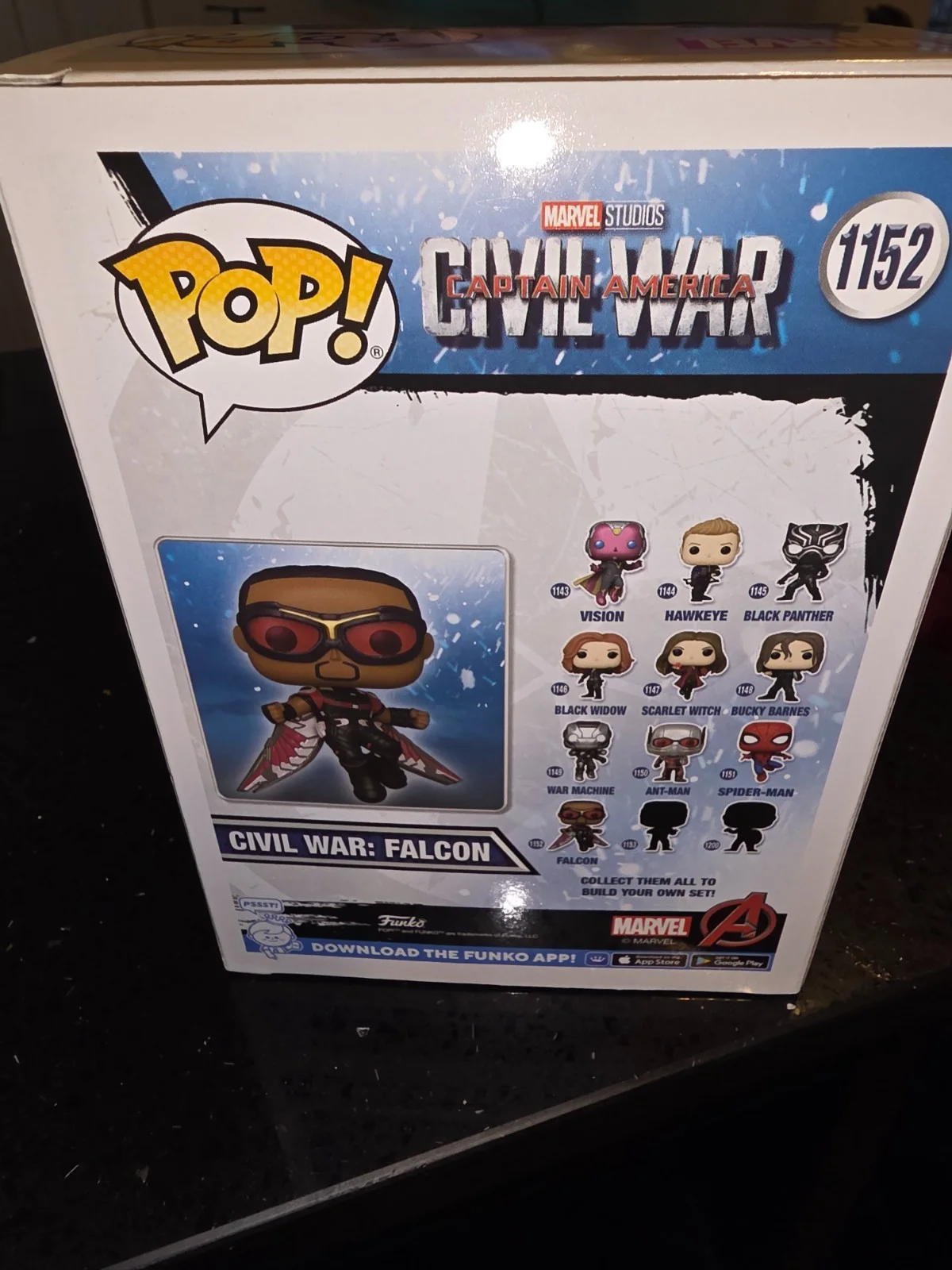 Anthony Mackie — Anthony Mackie signed Falcon Captain America Civil War Funko POP-BAS coa sticker, image 4