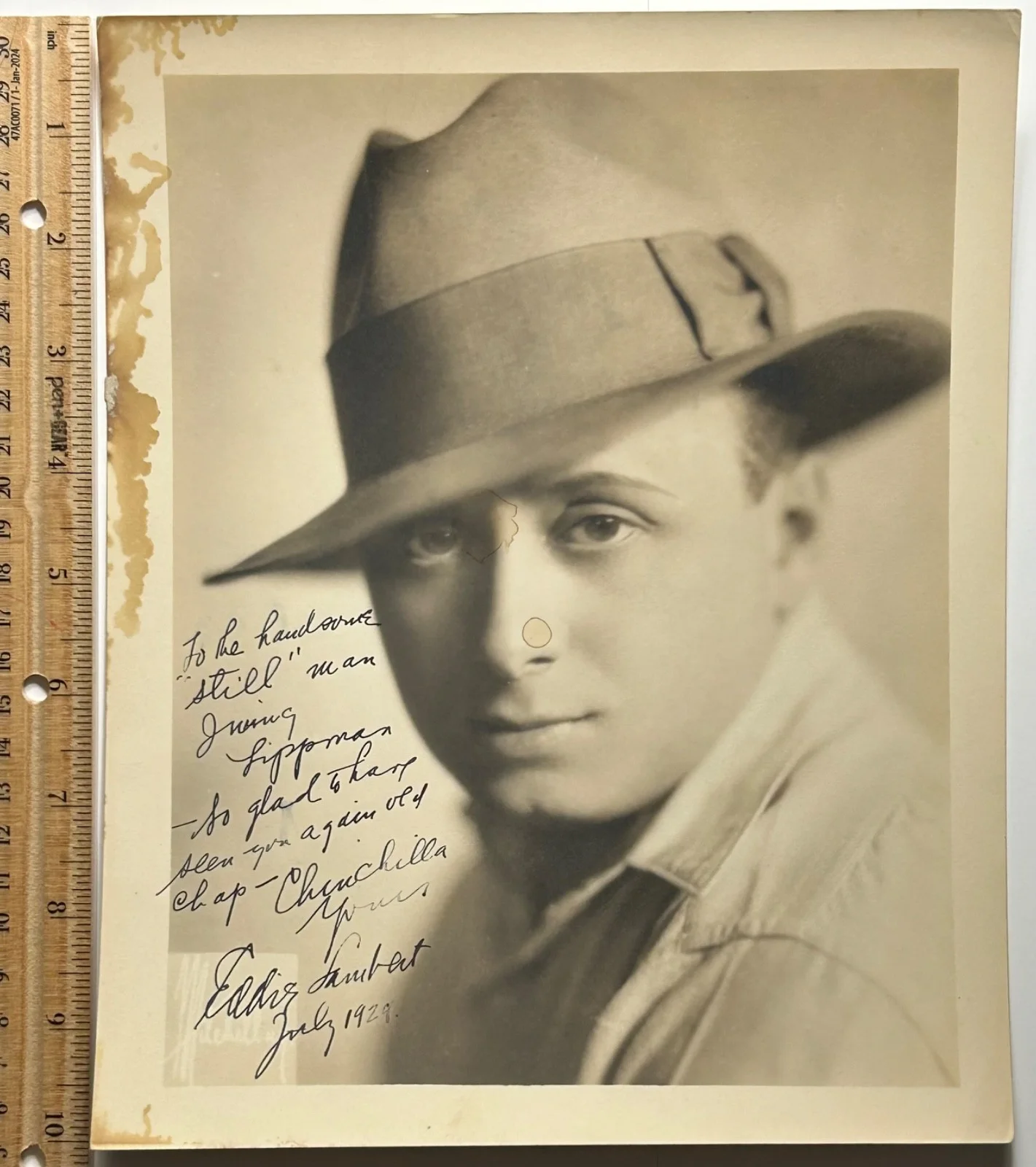 EDDIE LAMBERT—SIGNED PHOTO—Silent+Sound Comedy Shorts—Keaton•Lahr•Savo•Jamison•, изображение 5