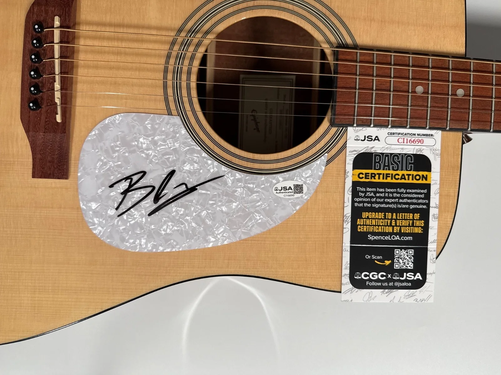 Blake Shelton JSA Autograph Signed Guitar Epiphone Acoustic, image 5