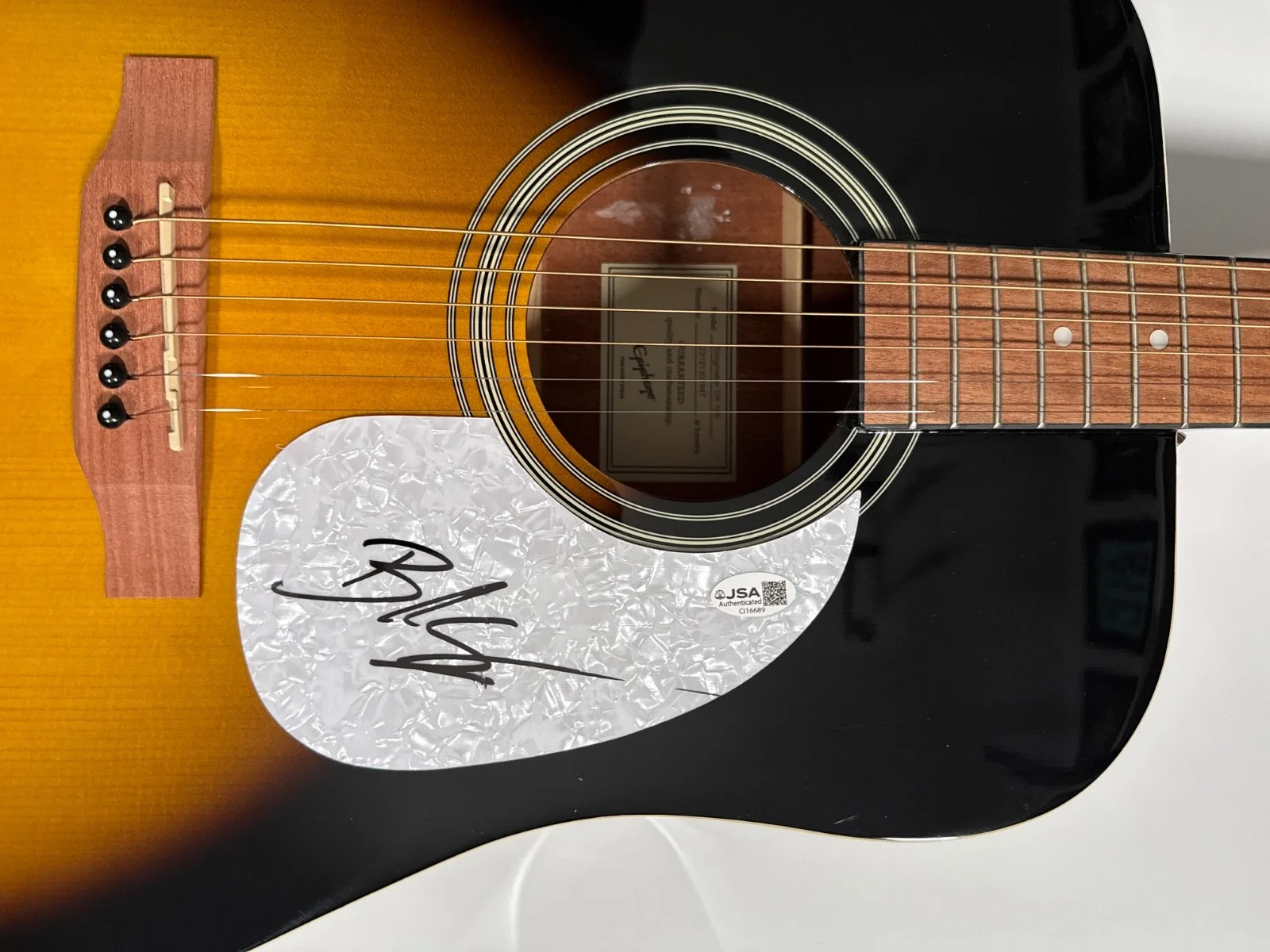 Blake Shelton JSA Autograph Signed Guitar Epiphone Acoustic, image 5