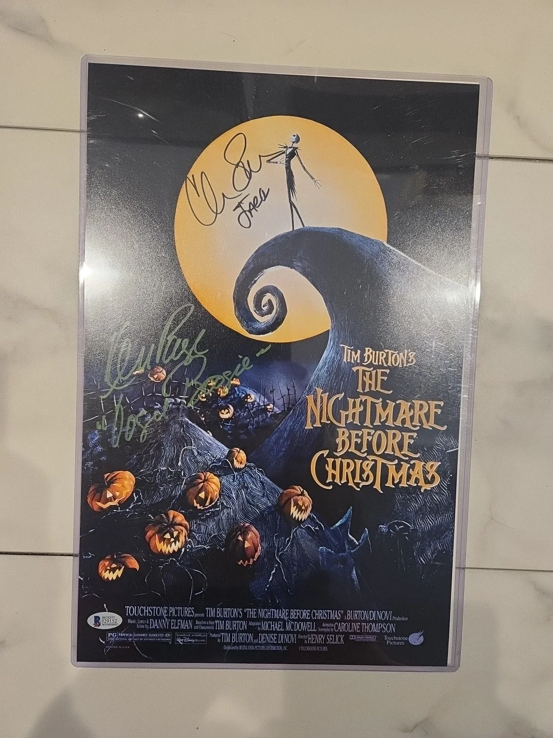 Sarandon, Page, signed 11×17 The Nightmare Before Christmas Photo Beckett COA, image 2