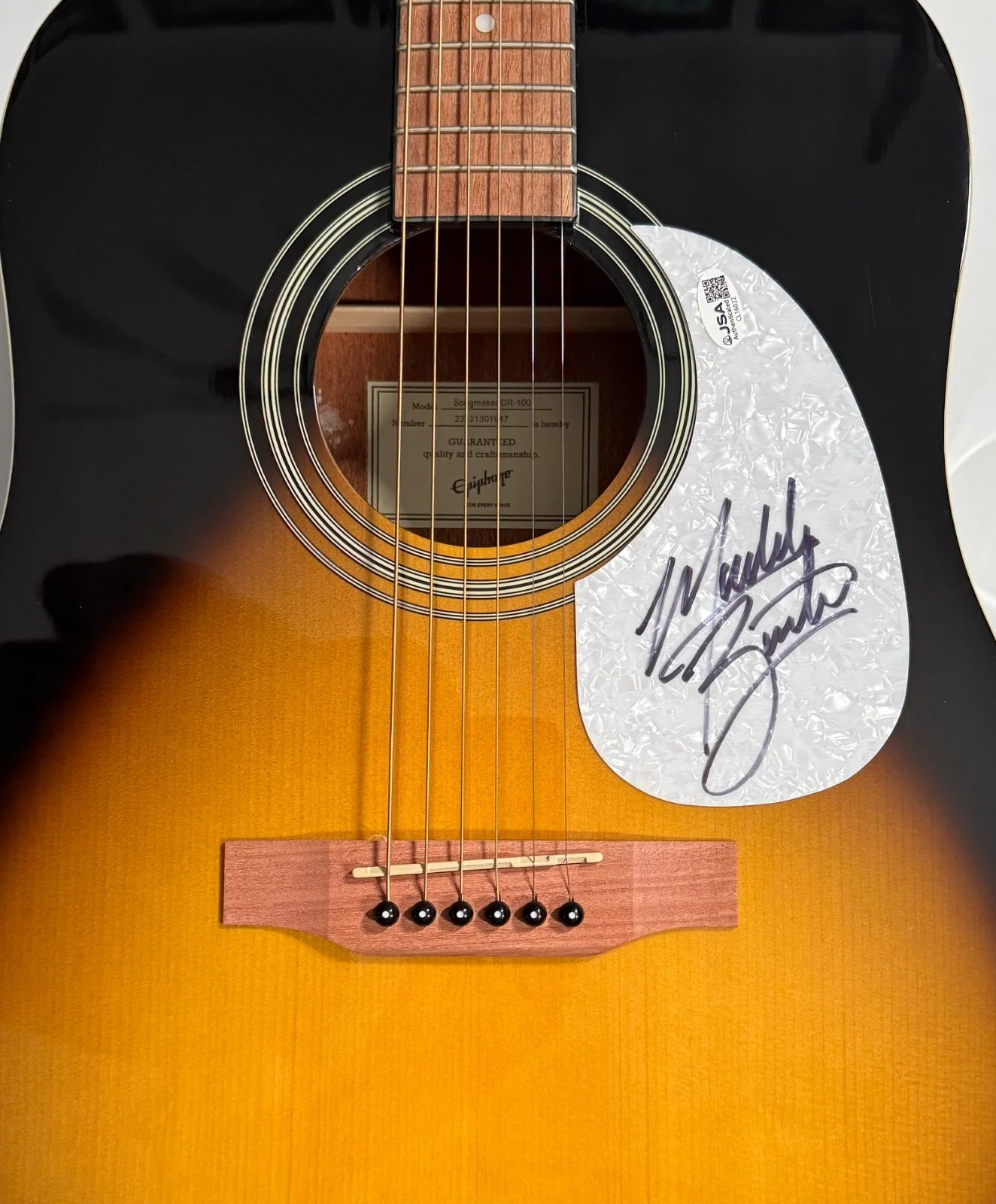Maddox Batson JSA Autograph Signed Guitar Epiphone Acoustic, image 4