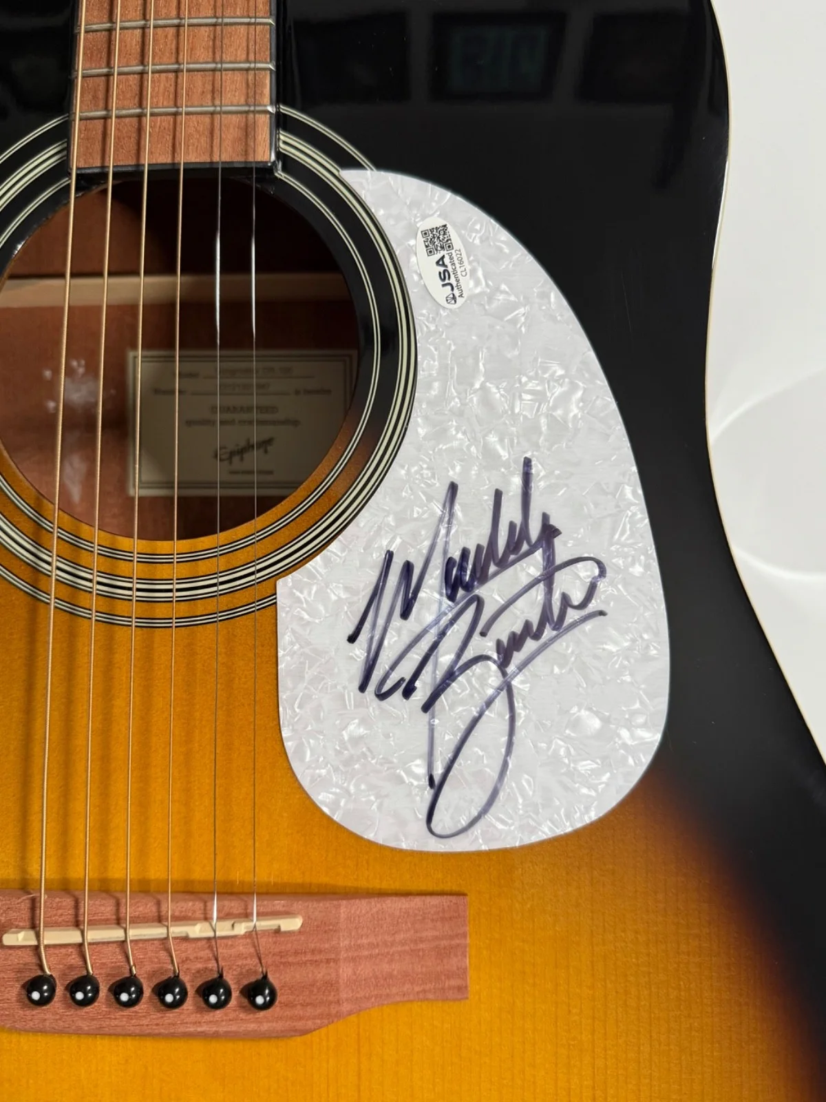 Maddox Batson JSA Autograph Signed Guitar Epiphone Acoustic, image 5