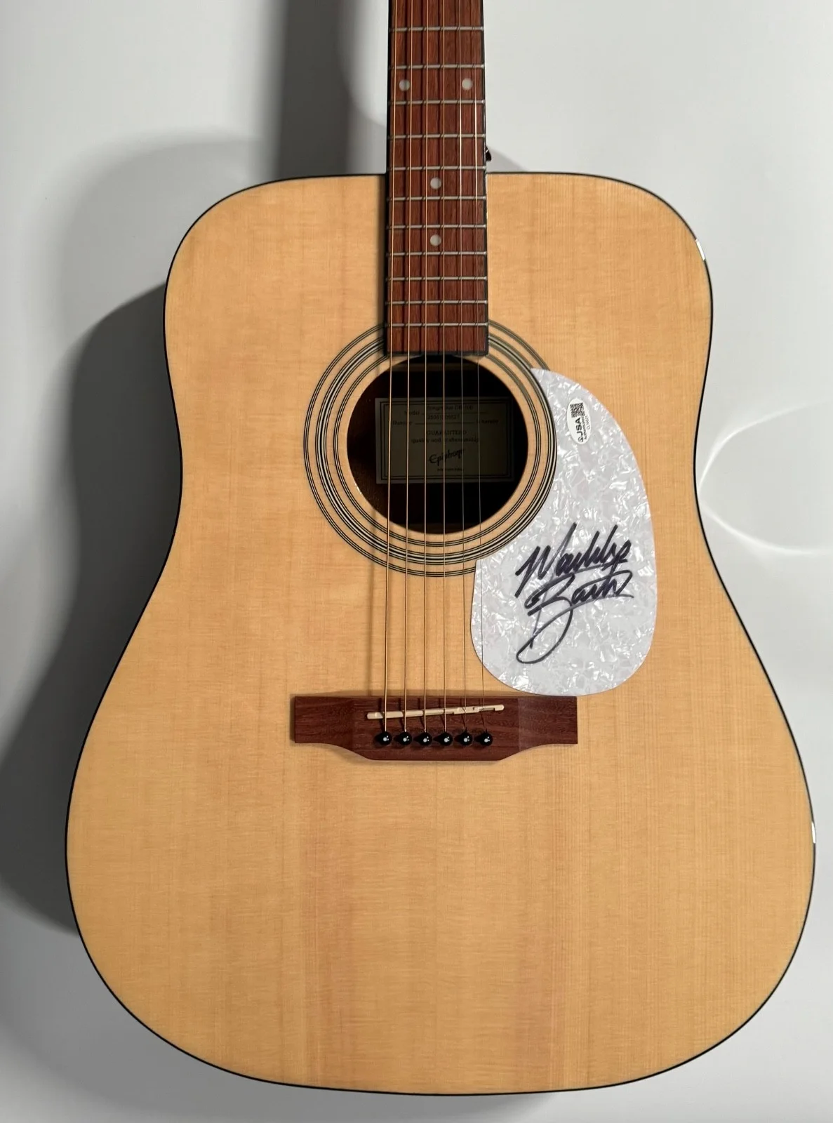 Maddox Batson JSA Autograph Signed Guitar Epiphone Acoustic, image 4