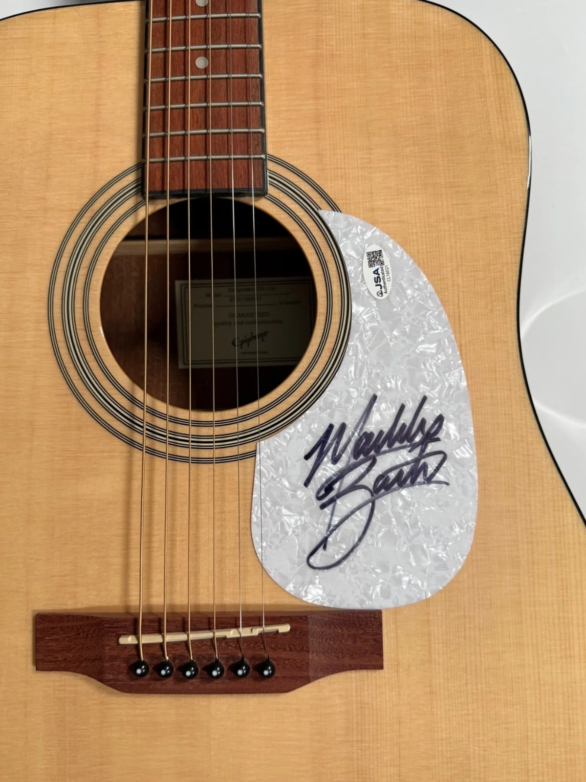 Maddox Batson JSA Autograph Signed Guitar Epiphone Acoustic, image 5