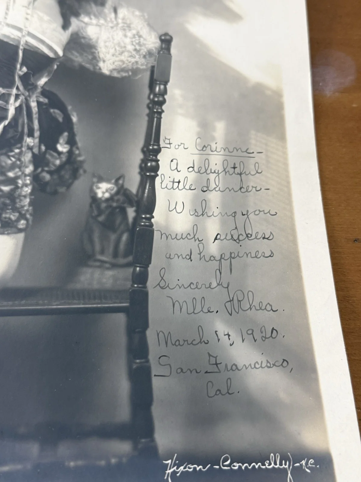 Antique 1920s Broadway Actress Autograph Mlle Rhea Signed And Dated, image 2