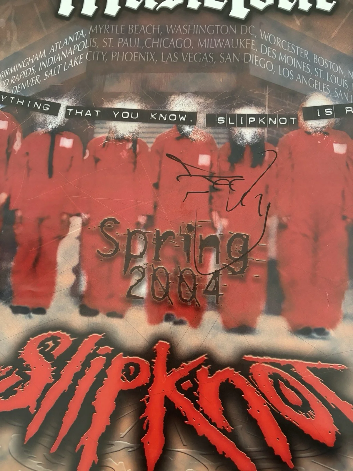 Slipknot Signed Poster Joey Jordison Autograph Jägermeister Music Tour 2004, изображение 3