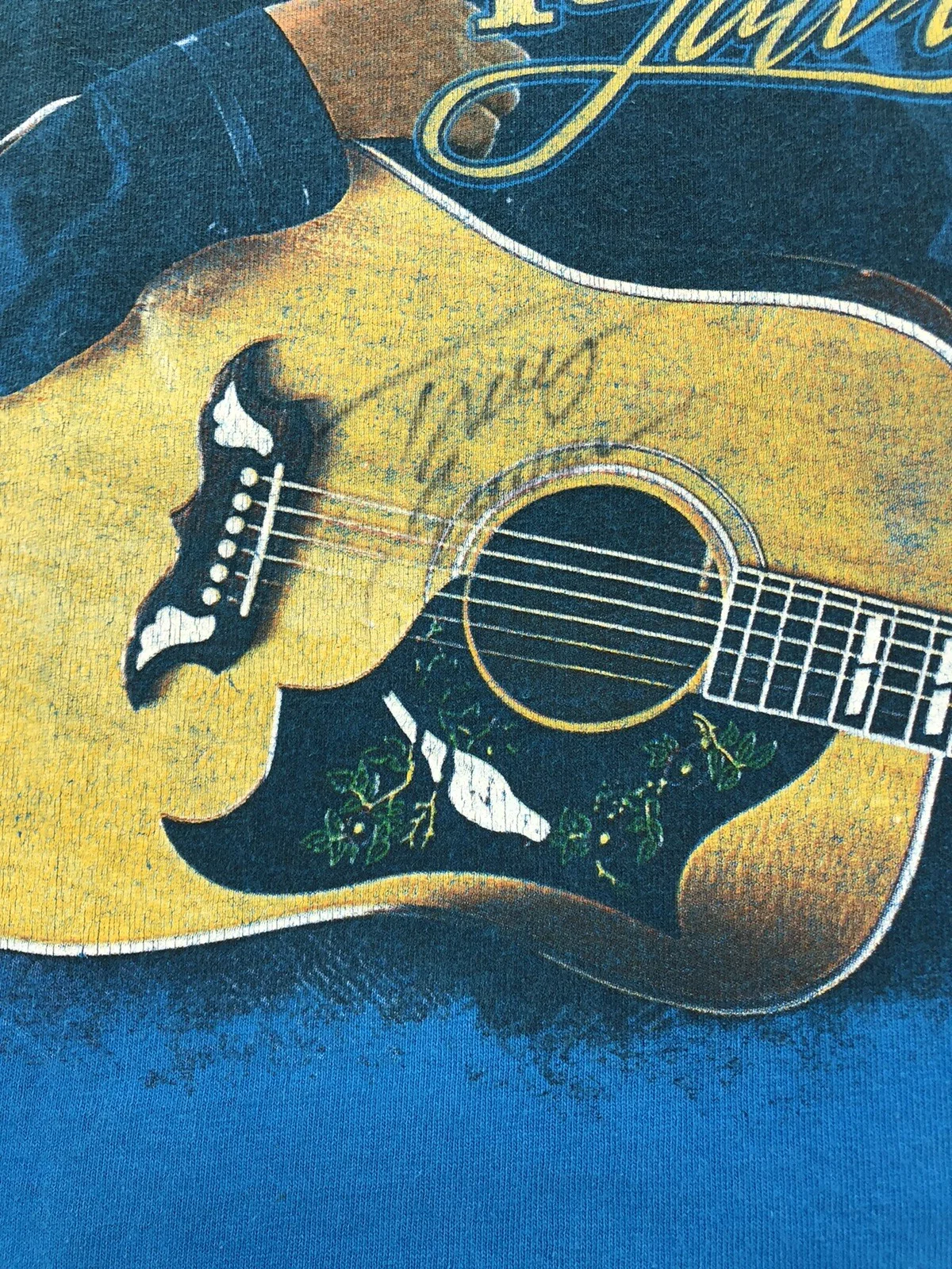 Tracy Lawrence Autographed T Shirt Vintage Size Small Teal, image 3