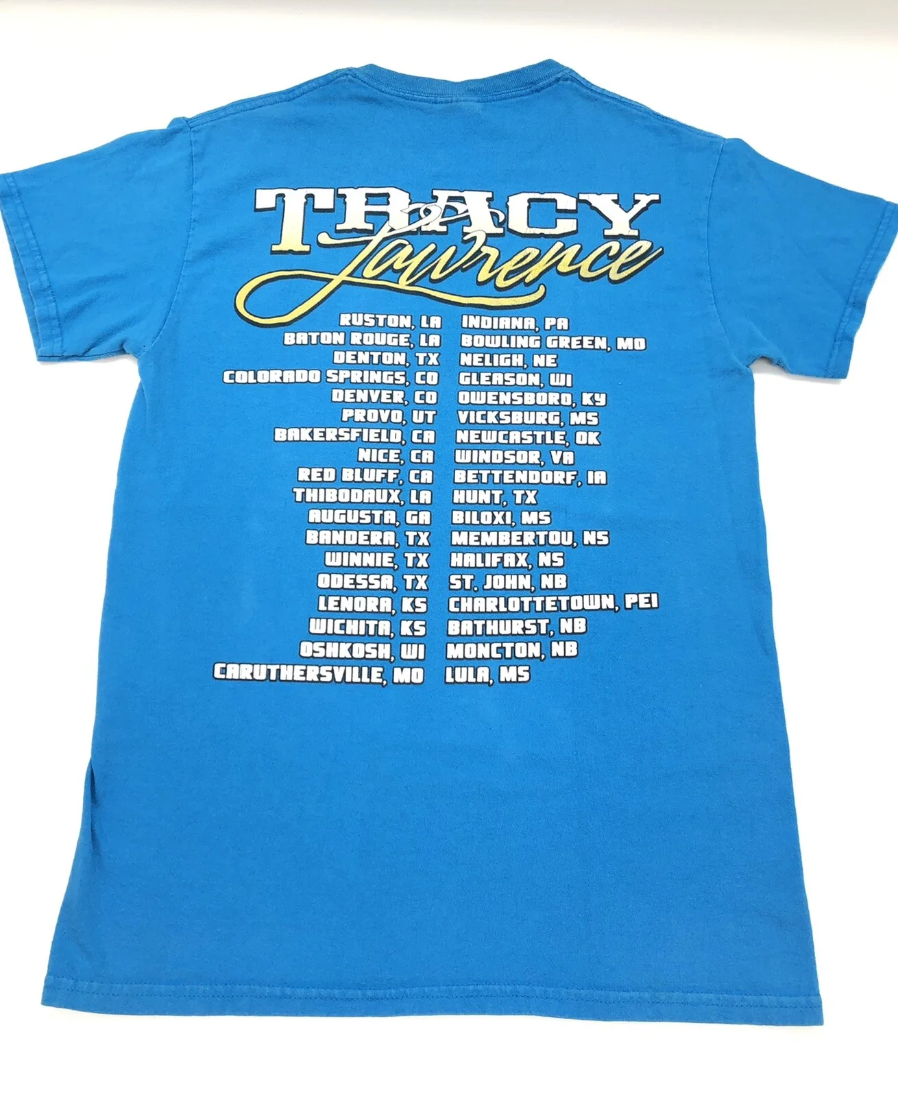 Tracy Lawrence Autographed T Shirt Vintage Size Small Teal, image 4
