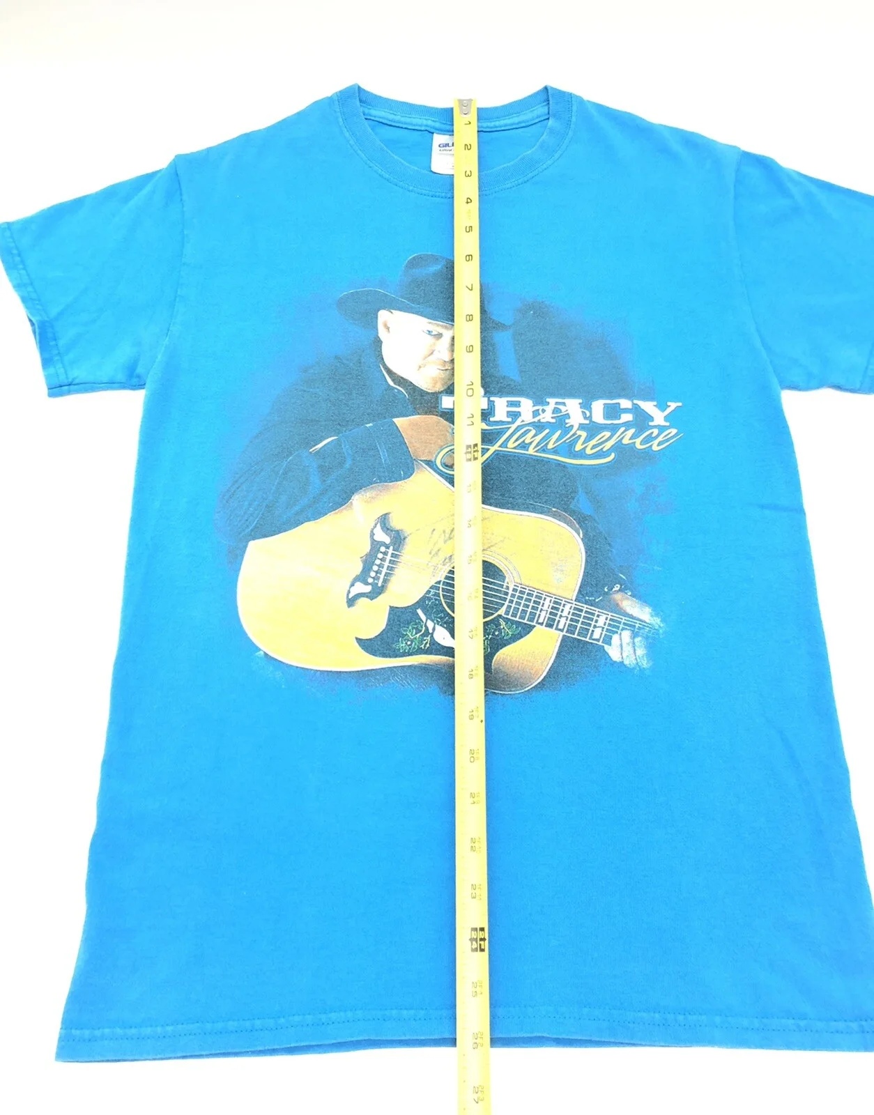 Tracy Lawrence Autographed T Shirt Vintage Size Small Teal, image 5