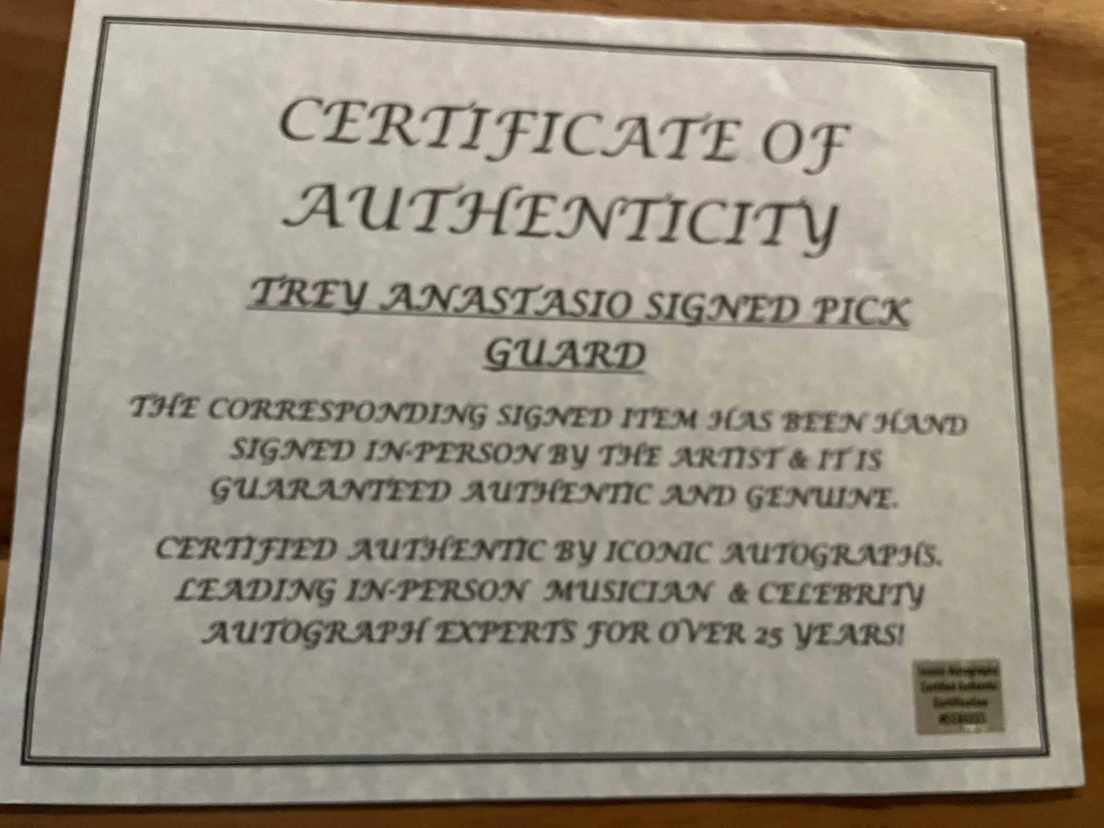 Trey Anastasio (Pfish) Signed Telecaster Pickguard, image 2
