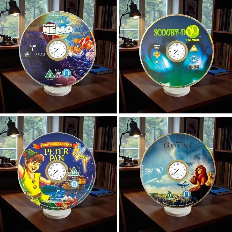 Animated Movie DVD Clock Finding Nemo Upcycled Handmade Desktop Display, image 5