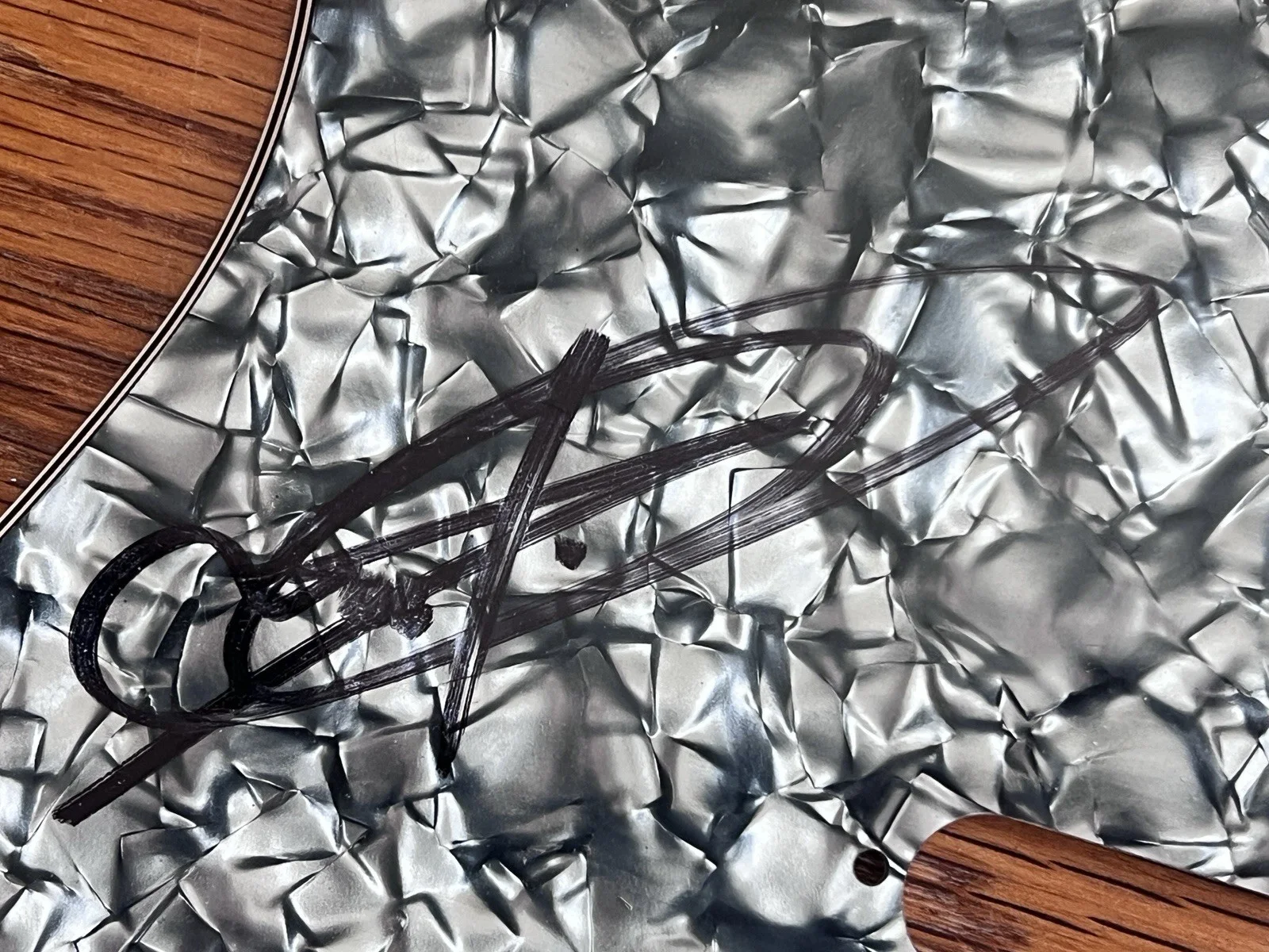 Mark Tremani Signed Autograph Guitar Pick Guard Creed, image 2