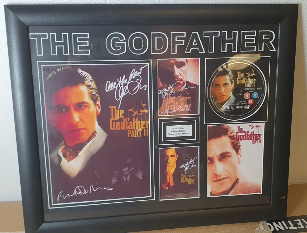 The Godfather part 2 Framed Autograph Picture Print Al pacino, Marlon Brando, image 2