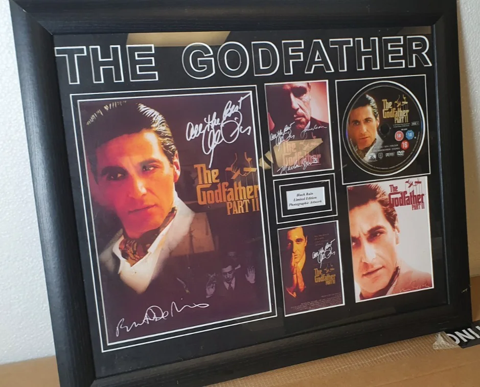 The Godfather part 2 Framed Autograph Picture Print Al pacino, Marlon Brando, image 3