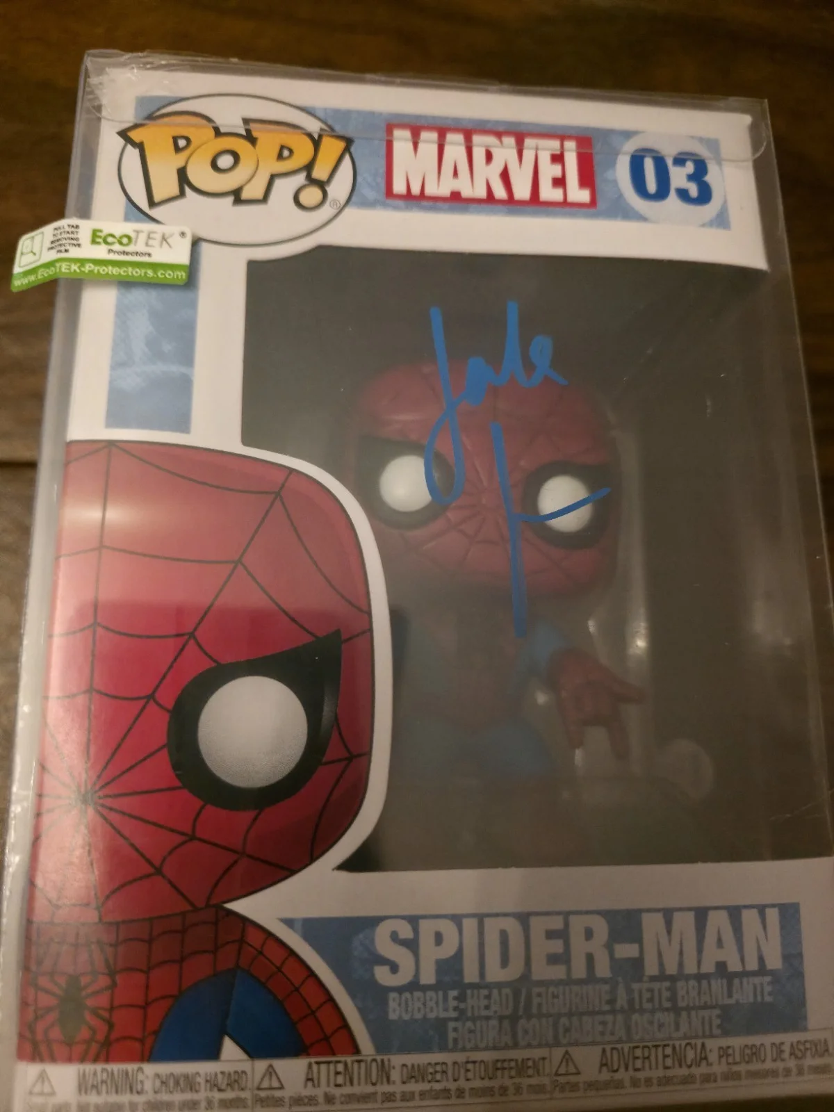 Jake Johnson — Jake Johnson Autographed Peter Parker Spider Man Into - Verse Funko Pop Beckett