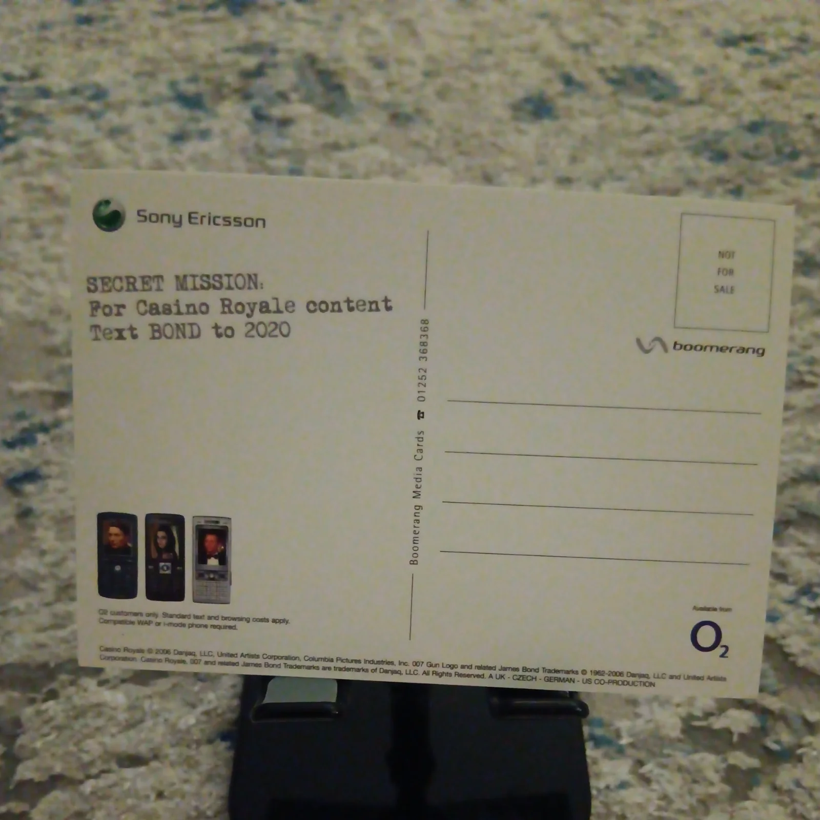 James Bond Casino Royale 2006 Original Cinema Movie Postcard, Rare, изображение 2