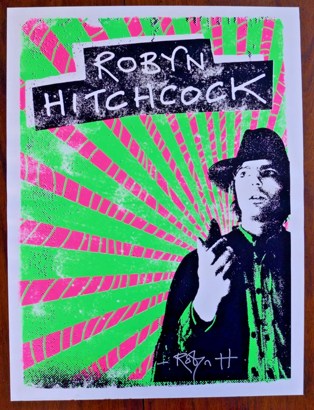 ROBYN HITCHCOCK - AUTOGRAPHED 2017 CONCERT POSTER AND TICKET STUB SHOW SIGNED, image 2