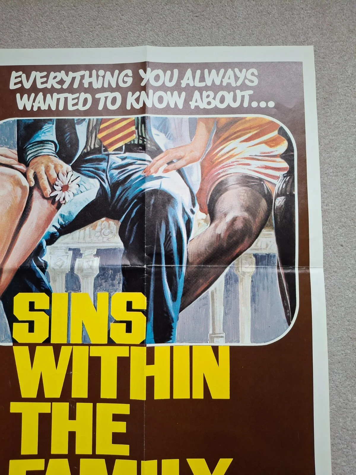 Sins Within The Family Rare & Original Film Cinema Movie Quad Poster Trimmed, изображение 3