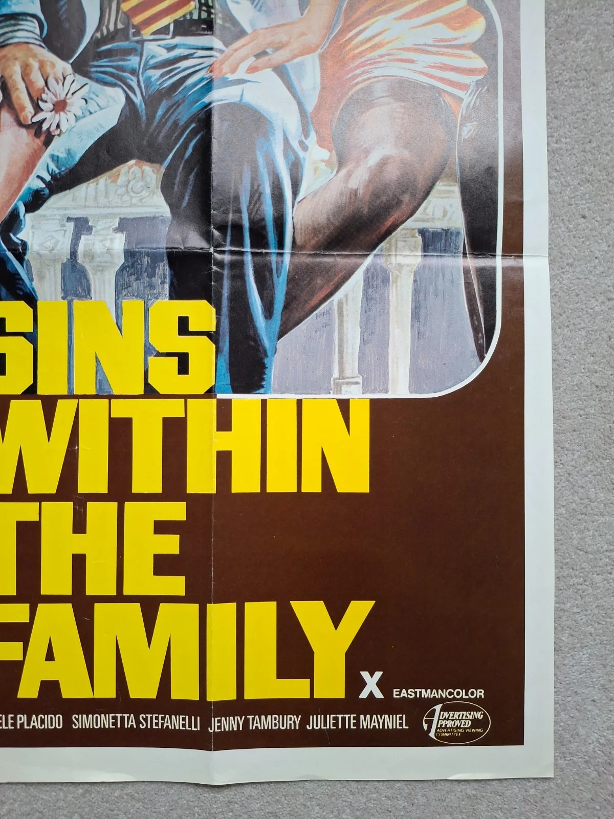 Sins Within The Family Rare & Original Film Cinema Movie Quad Poster Trimmed, изображение 4