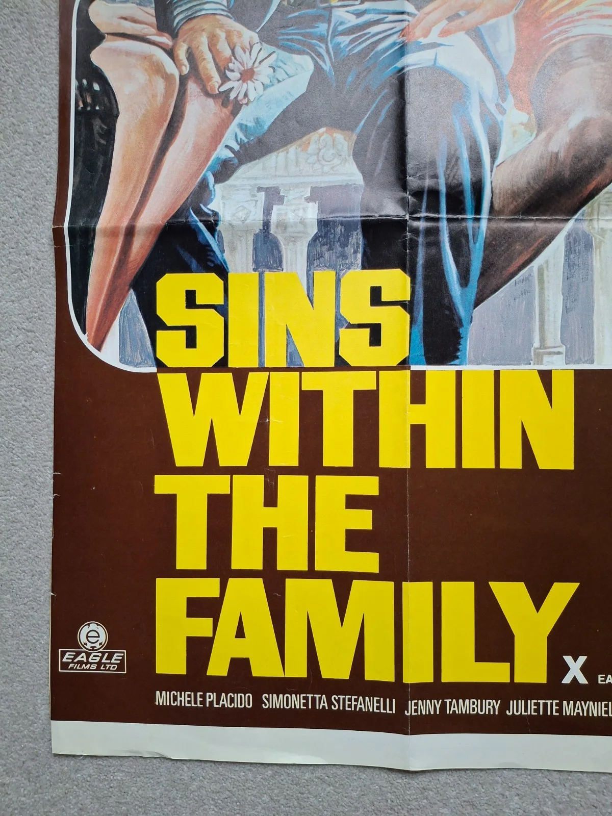 Sins Within The Family Rare & Original Film Cinema Movie Quad Poster Trimmed, изображение 5