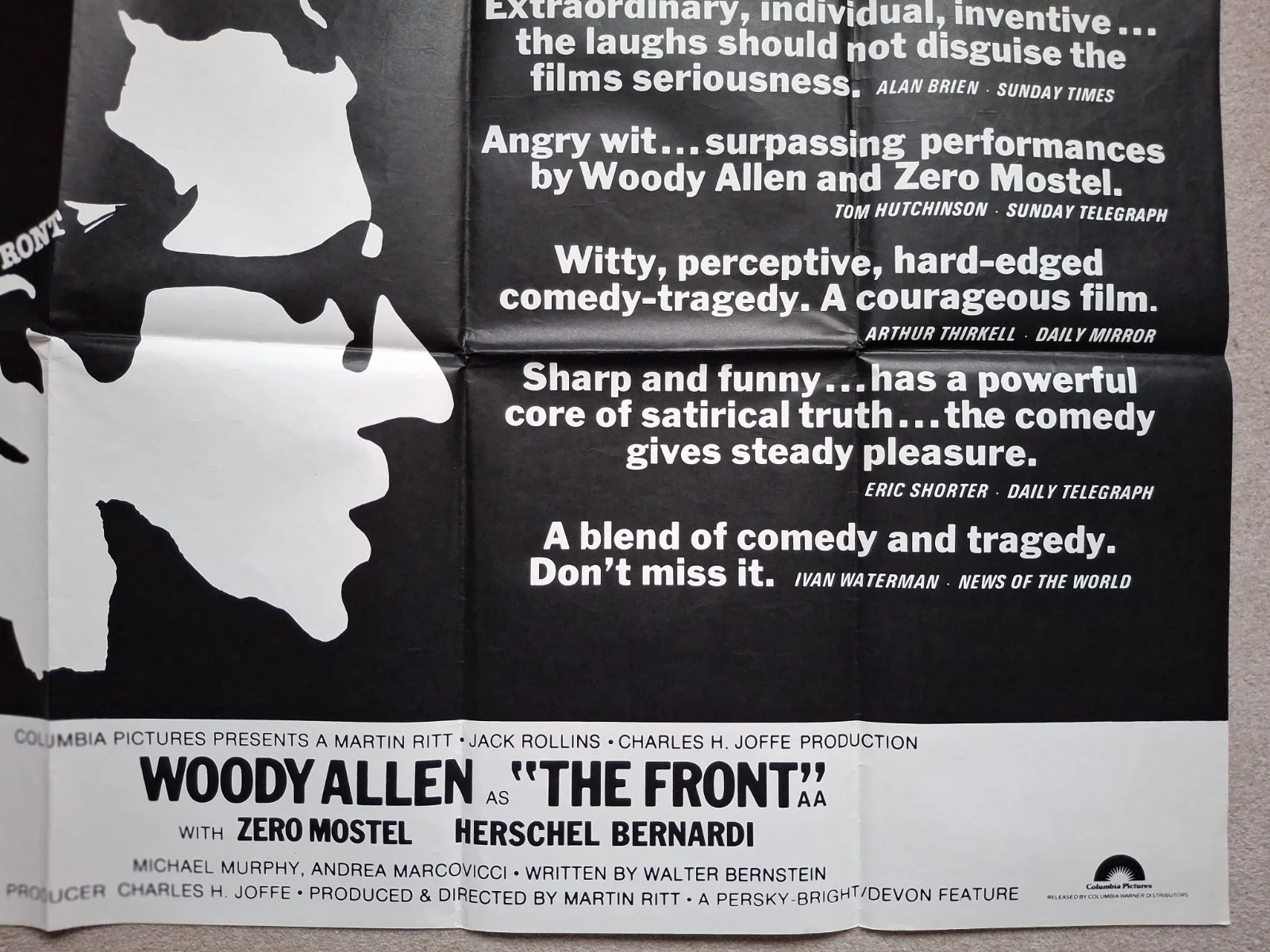 The Front Original Film Cinema Movie Quad Poster Woody Allen, изображение 4