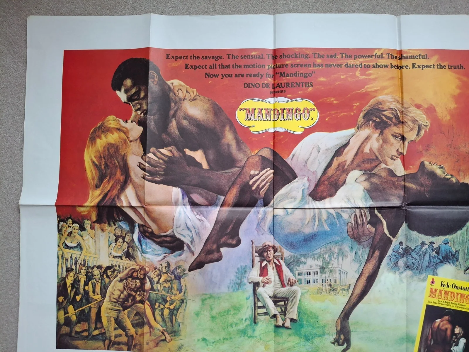 Mandingo Rare & Original Film Cinema Movie Quad Poster, изображение 2