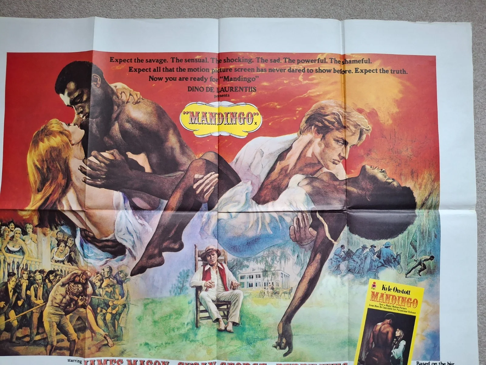 Mandingo Rare & Original Film Cinema Movie Quad Poster, изображение 3