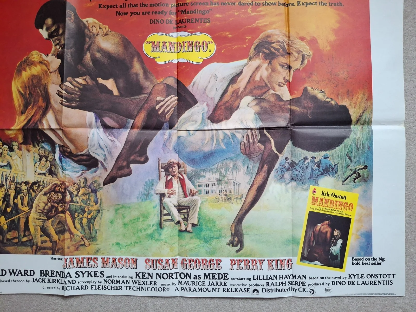 Mandingo Rare & Original Film Cinema Movie Quad Poster, изображение 4