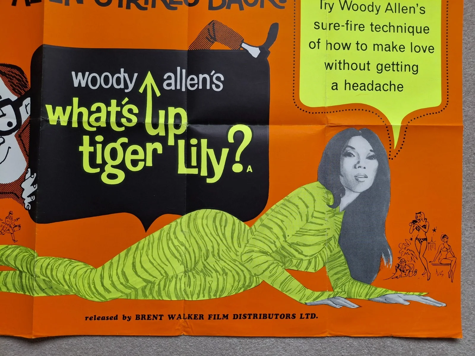 What's Up Tiger Lily Original Film Cinema Movie Quad Poster Woody Allen, изображение 5