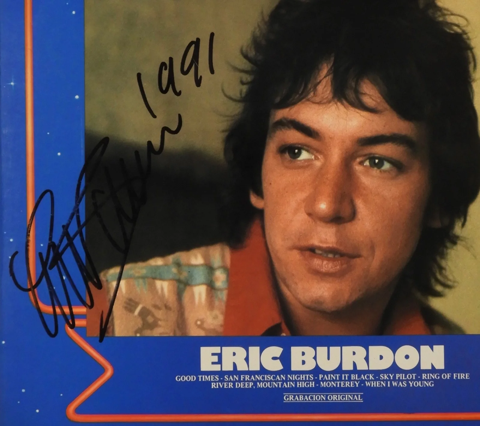 Eric Burdon JSA Signed Autograph Album Record LP Vinyl Musica Rock Animals, изображение 2