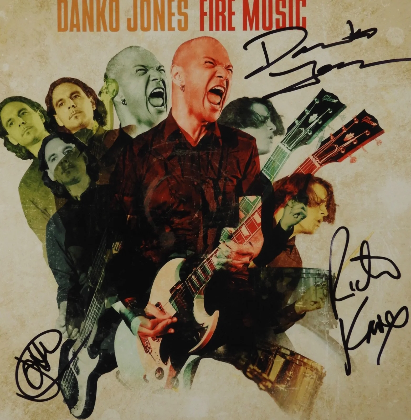 Danko Jones JSA Signed Autograph Album Record LP Vinyl Fire Music, изображение 2