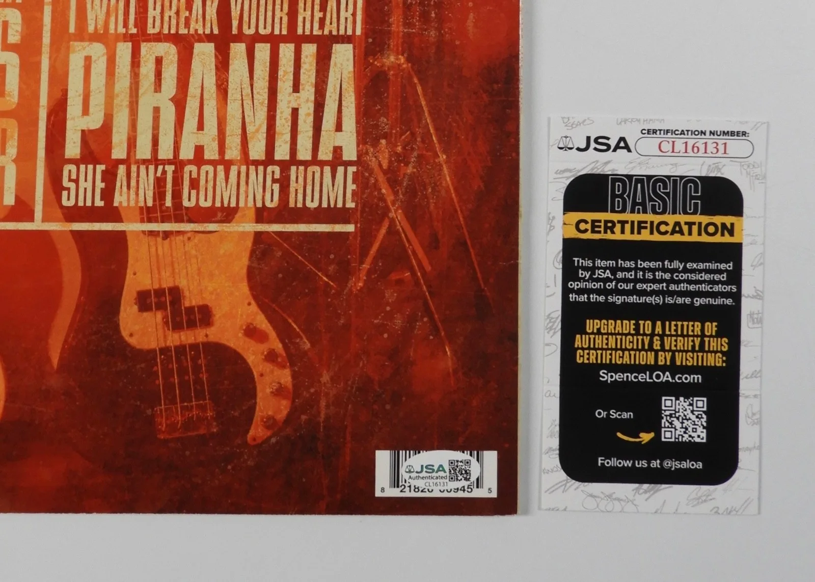 Danko Jones JSA Signed Autograph Album Record LP Vinyl Fire Music, изображение 3