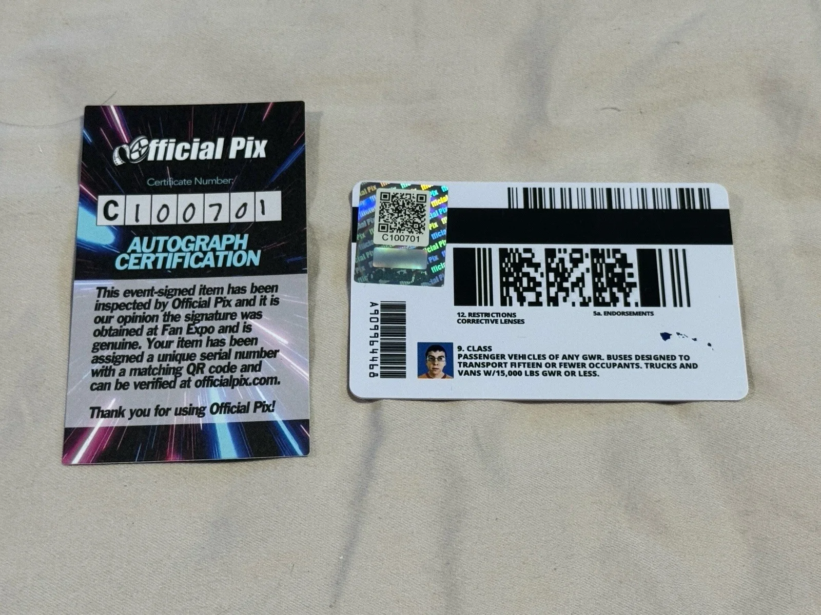 Christopher Mintz-Plasse — Superbad: McLovin Driver’s License Christopher Mintz-Plasse Signed ~Official Pix, image 3
