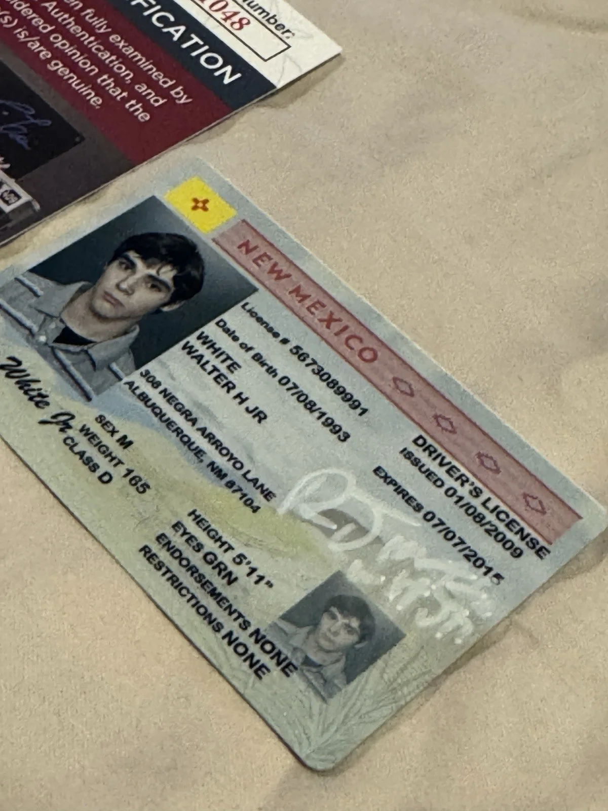RJ Mitte — Breaking Bad: Walter White Jr. Drivers License ~ RJ Mitte Signed & “W H Jr”, изображение 2