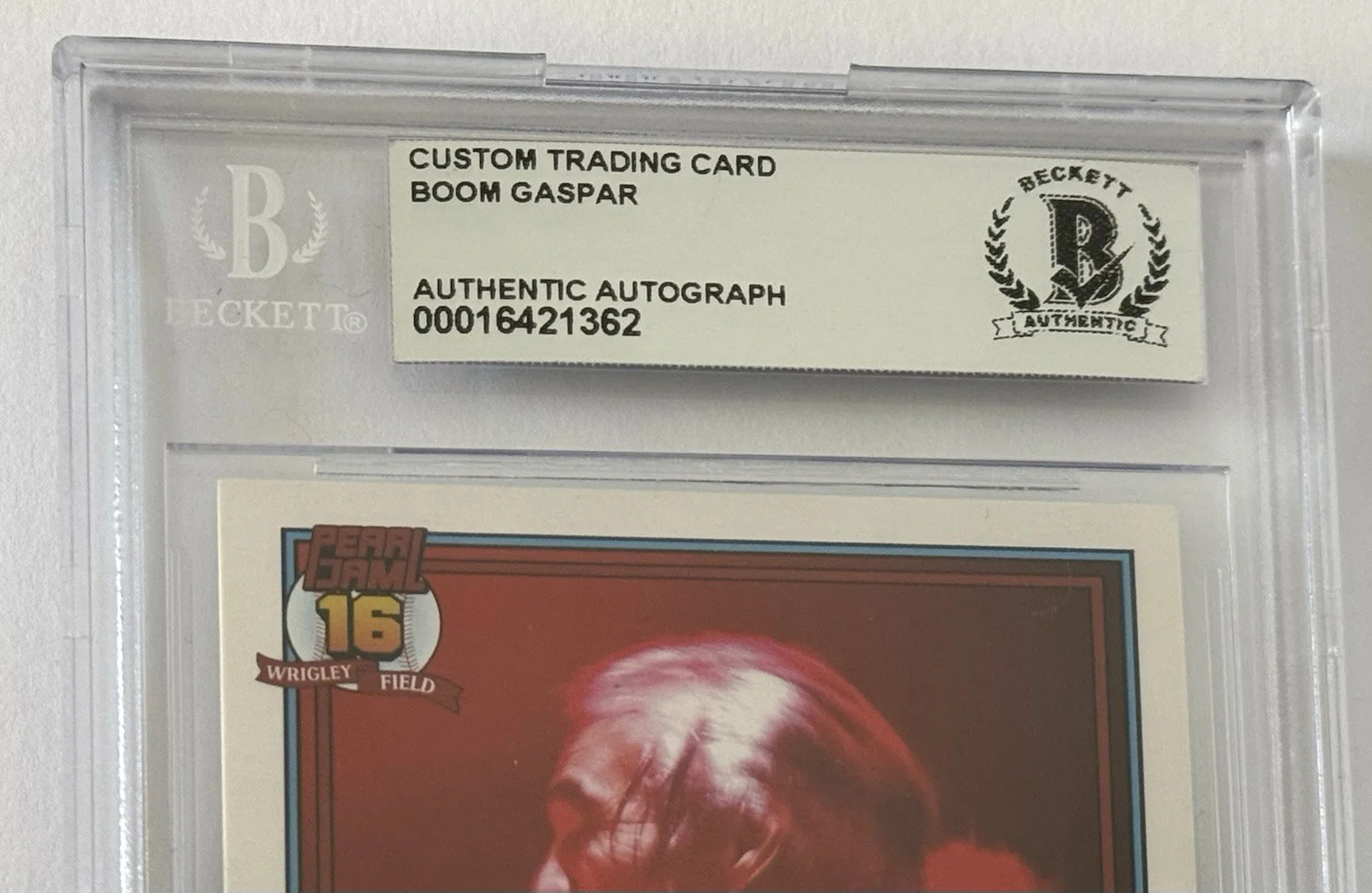 Boom Gaspar signed Pearl Jam Card Chicago Cubs Wrigley field 2016 beckett coa, изображение 3